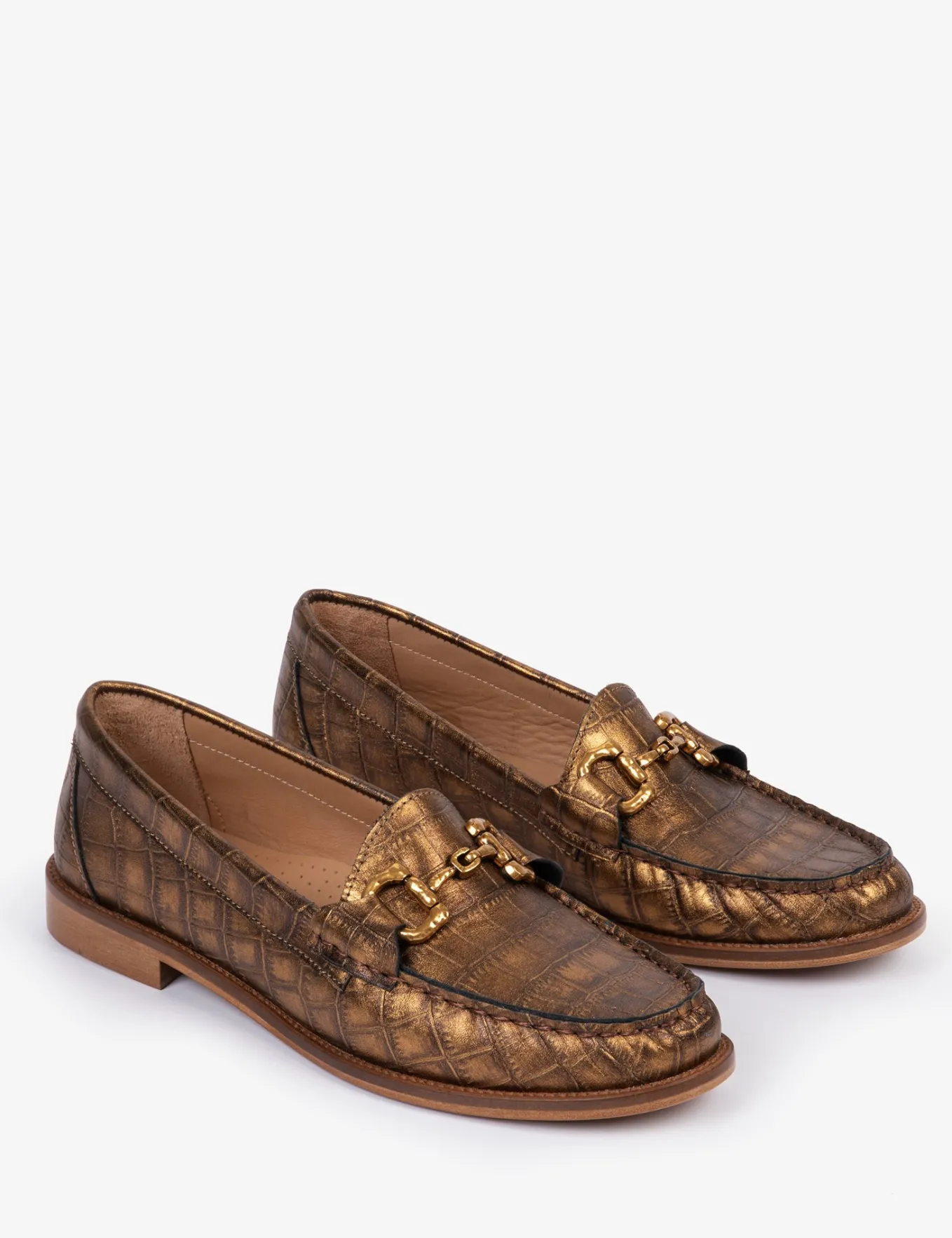 Penelope Chilvers Ayr Metallic Croc Loafer