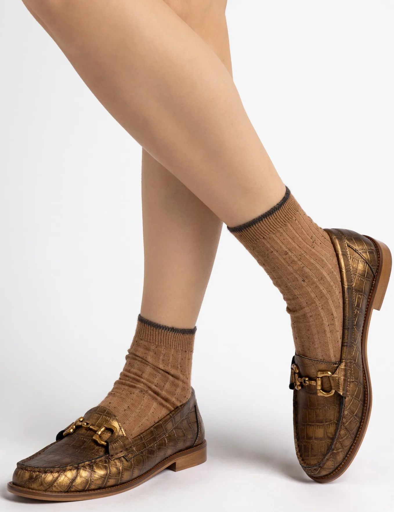 Penelope Chilvers Ayr Metallic Croc Loafer