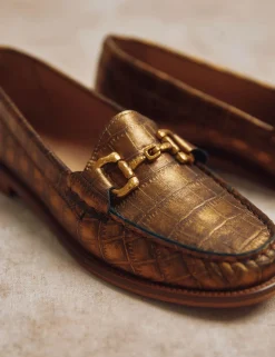 Penelope Chilvers Ayr Metallic Croc Loafer