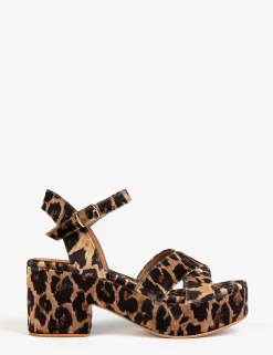 Penelope Chilvers Azalea Leopard Velvet Sandal