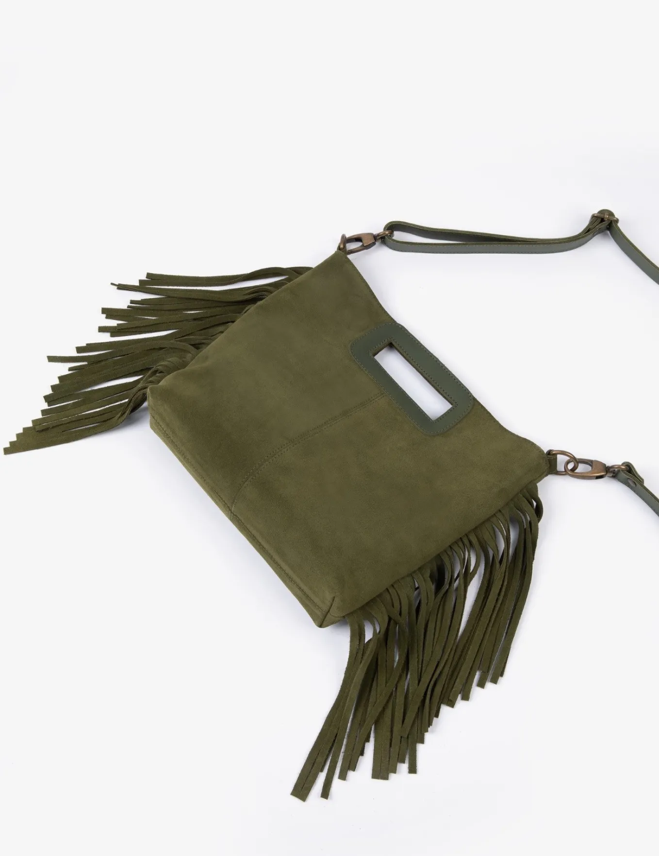 Penelope Chilvers Fringe Handy Suede Bag