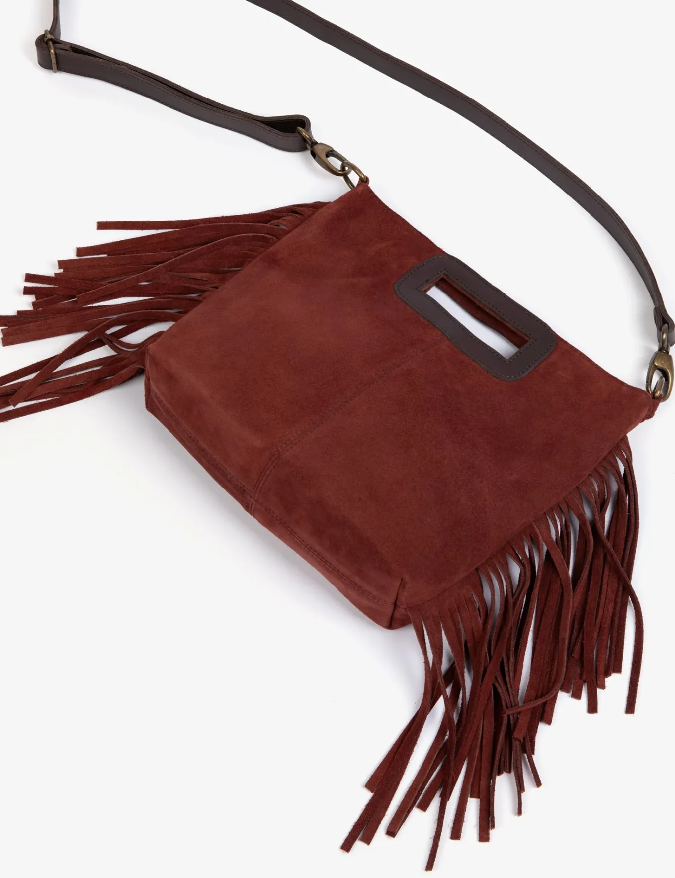 Penelope Chilvers Fringe Handy Suede Bag