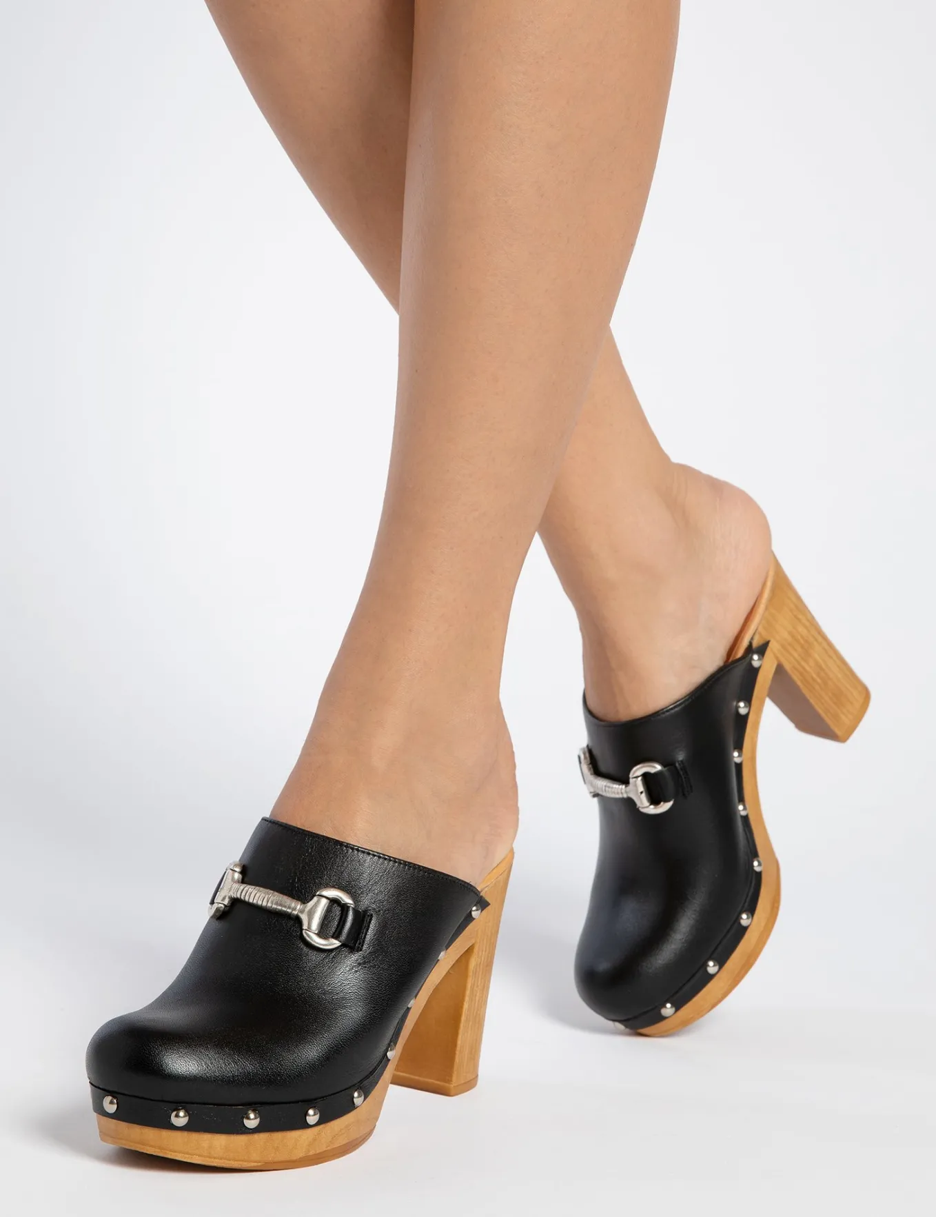 Penelope Chilvers High Horsebit Leather Clog