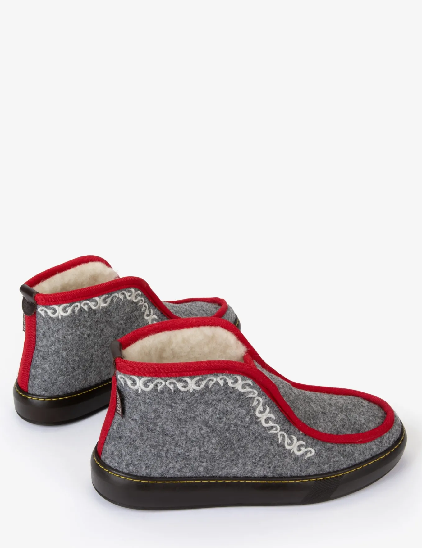 Penelope Chilvers Inuit Embroidered Felt Wool-Lined Slipper