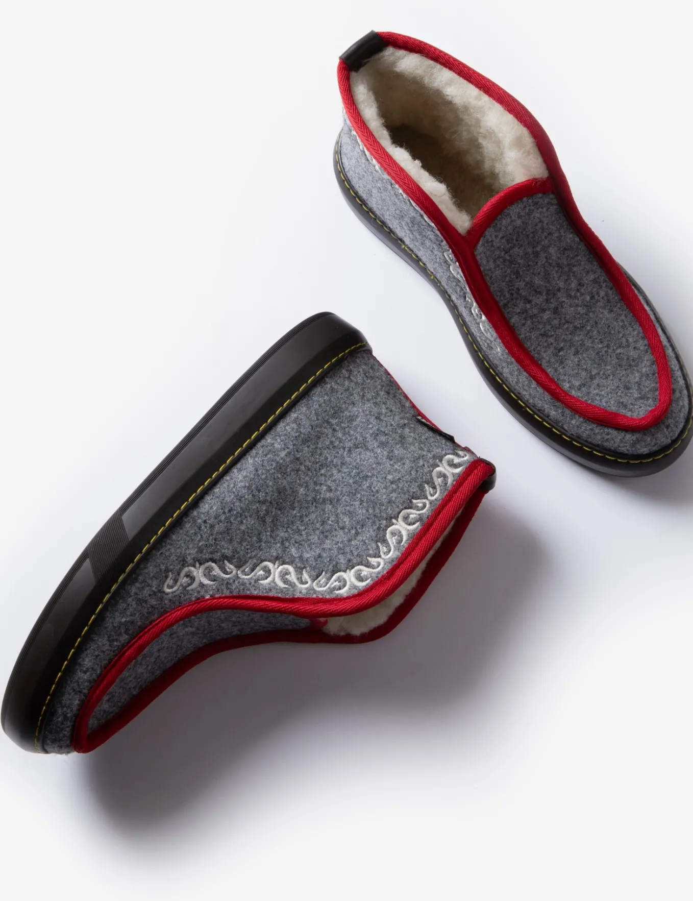 Penelope Chilvers Inuit Embroidered Felt Wool-Lined Slipper