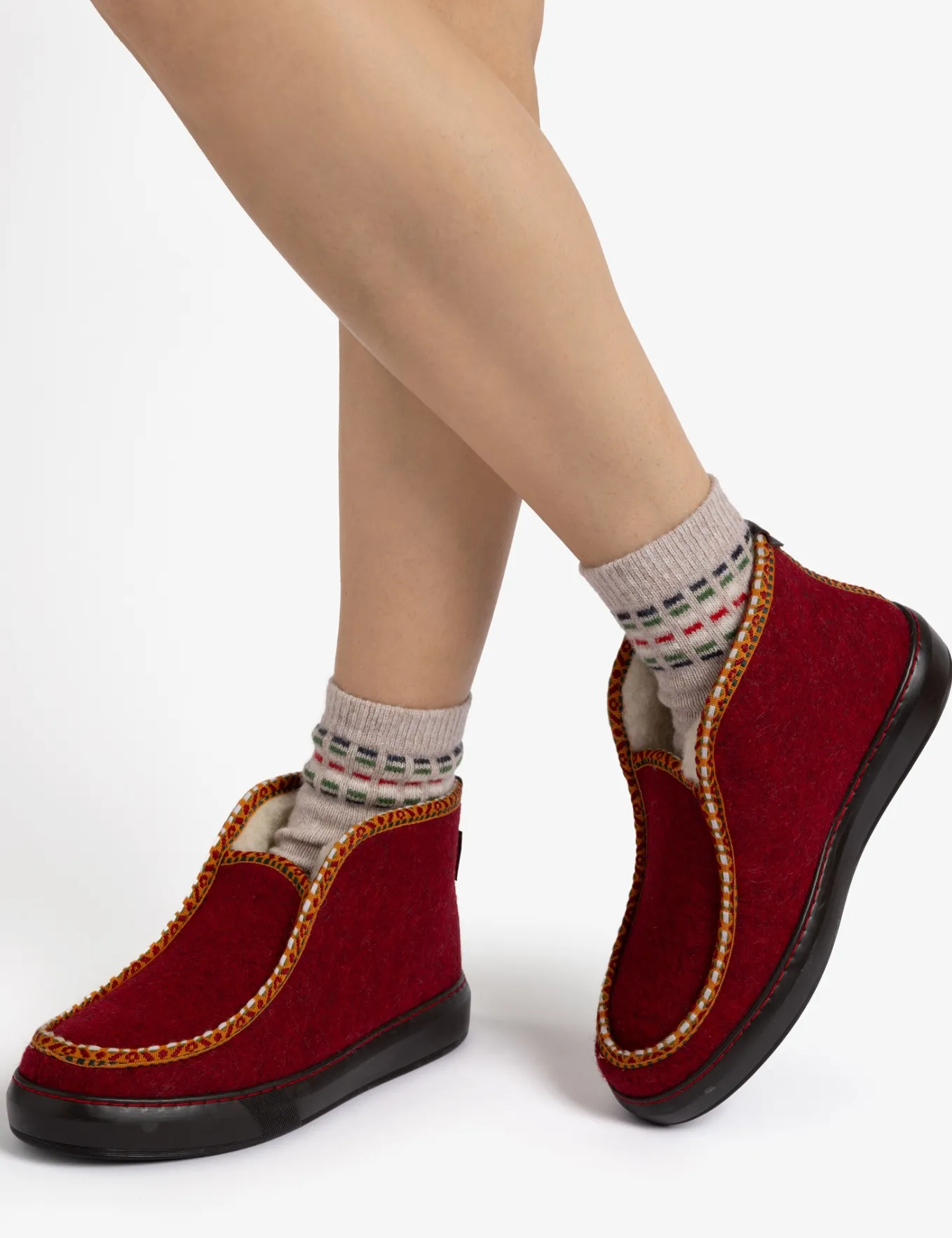 Penelope Chilvers Inuit Felt Wool-Lined Slipper