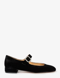 Penelope Chilvers Low Mary Jane Diamante Velvet Shoe