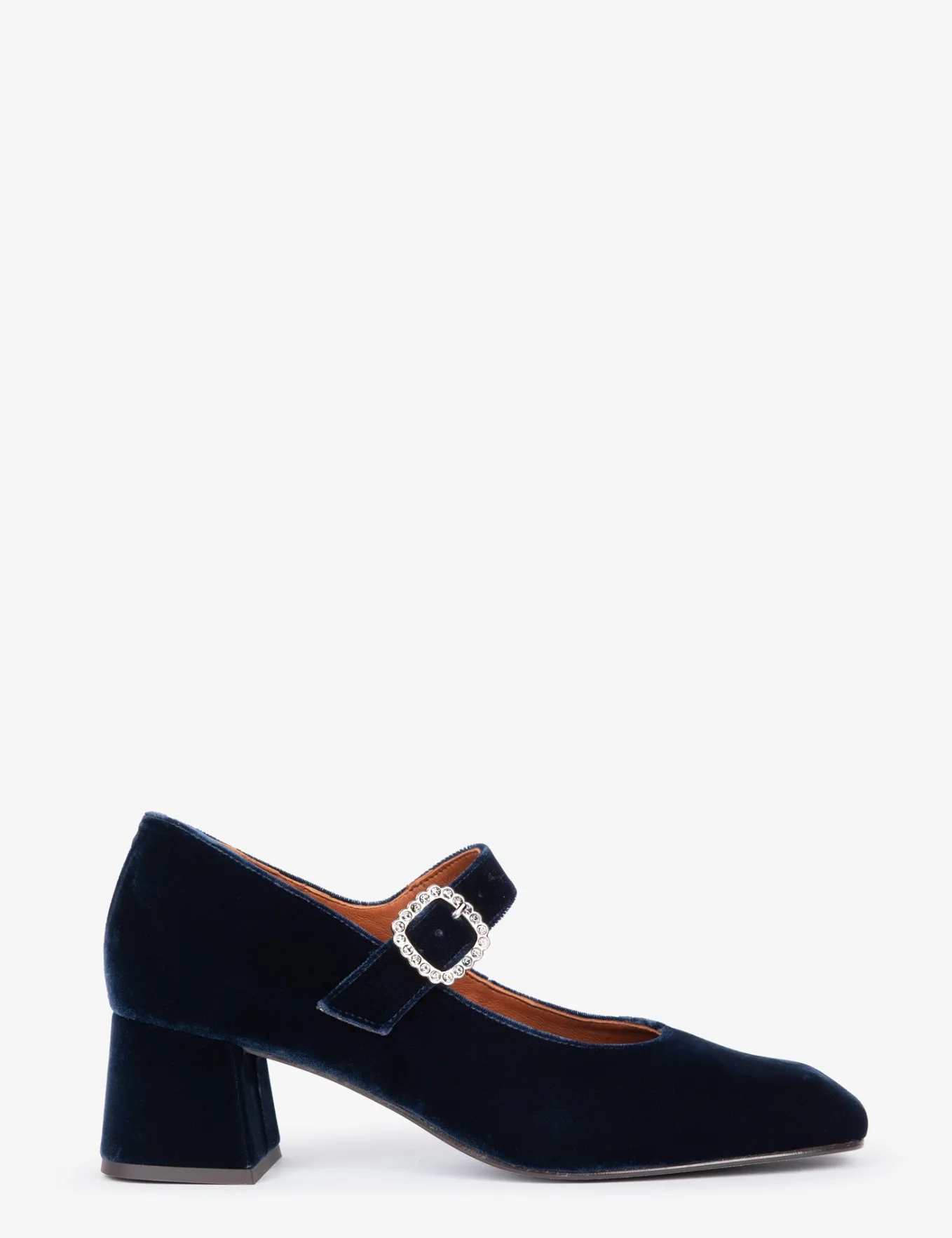 Penelope Chilvers Mid Mary Jane Diamante Velvet Shoe
