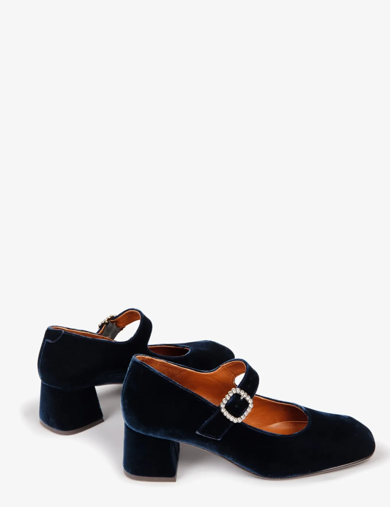 Penelope Chilvers Mid Mary Jane Diamante Velvet Shoe