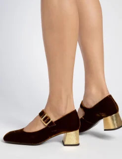 Penelope Chilvers Mid Mary Jane Velvet Shoe