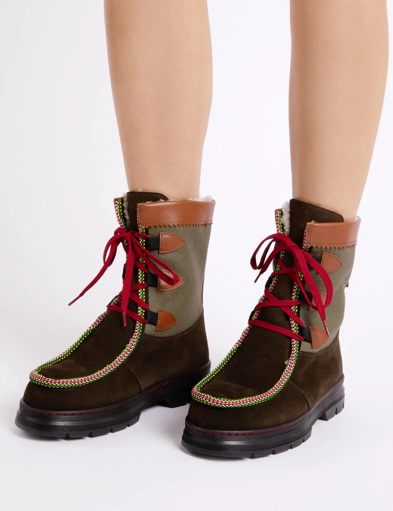 Penelope Chilvers Midcalf Intrepid Suede Shearling-Lined Boot