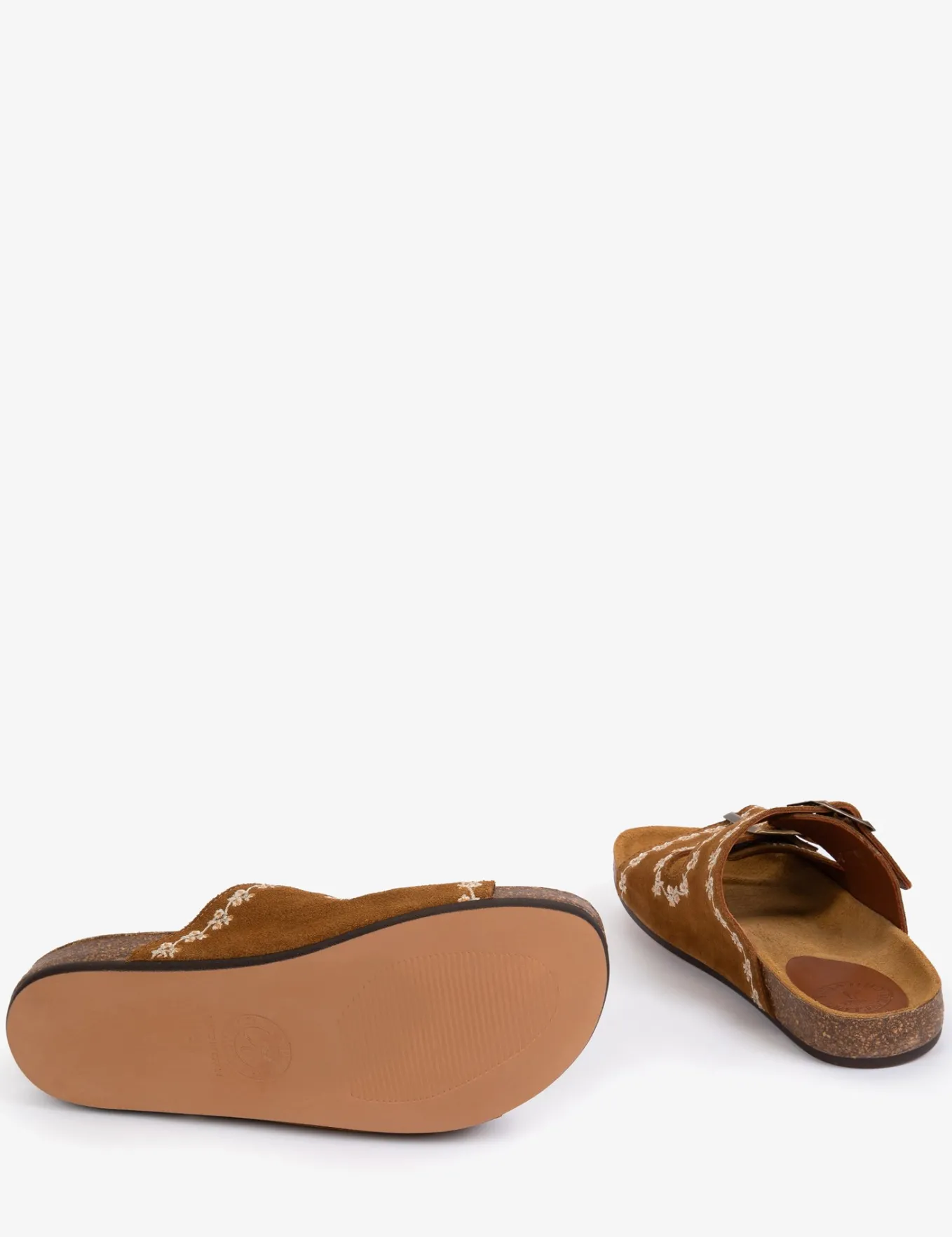 Penelope Chilvers Pool Suede Embroidery Slide