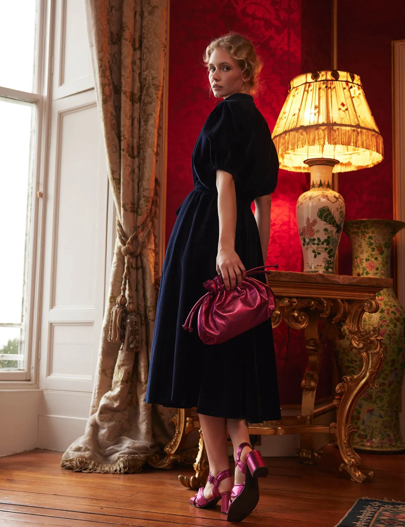 Penelope Chilvers Puffball Leather Clutch