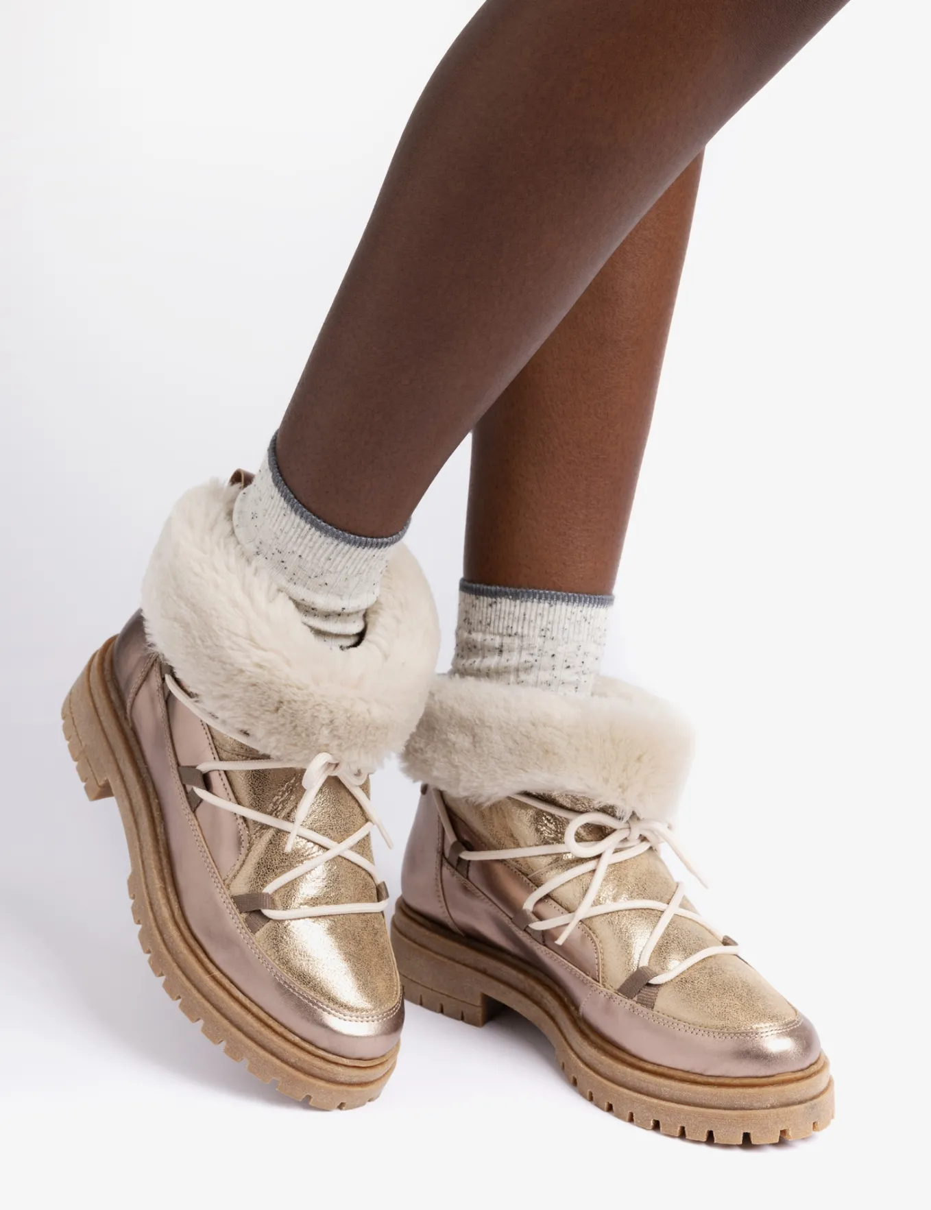 Penelope Chilvers Stornoway Metallic Shearling-Lined Boot